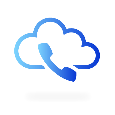 A blue telephone wrapped in a cloud icon/symbol . - VOIP Phone Systems by Cohesive Connections - A certified RingCentral partner